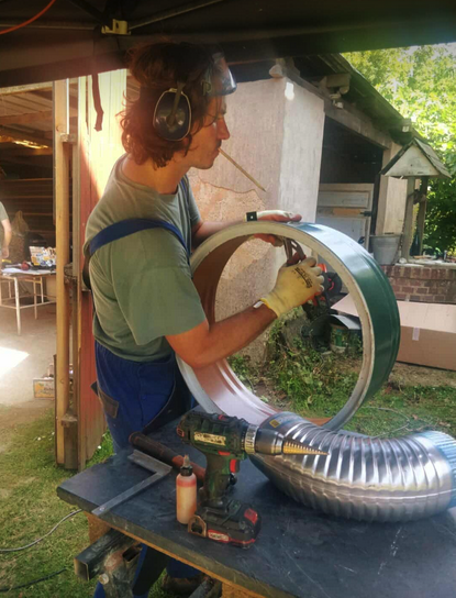 Formation rocket-cuiseur, avec l'association  "Vivre en transition" (Normandie) et l'atelier du zéphyr. Clic sur la photo pour aller sur le site de vivre en transition